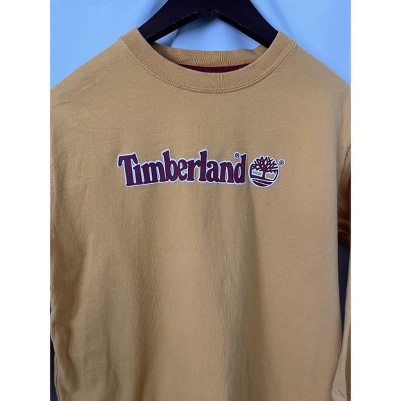 Timberland Boys Yellow Long Sleeve Red "Timberland" Tee - Picture 2 of 9